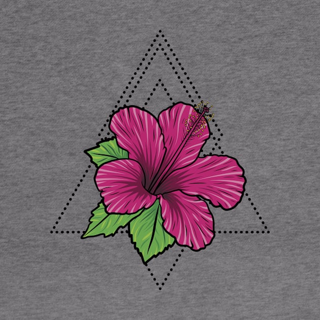 Tropical Hibiscus Flora Dotted Triangle Diamond by RadicalChill